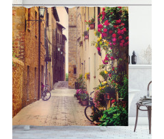 Street in Italy Flowers Shower Curtain