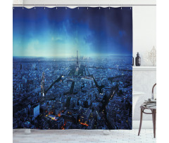 Eiffel Tower Cityscape Shower Curtain