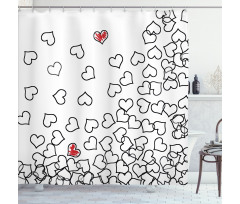 Wedding Heart Shape Shower Curtain