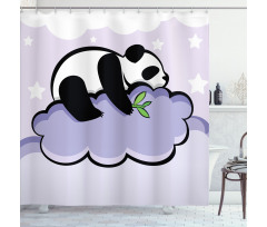 Sleeping Panda on Cloud Shower Curtain