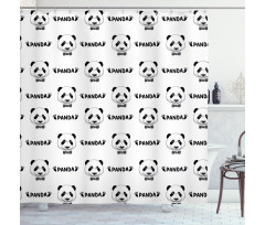Panda Bow Tie Shower Curtain