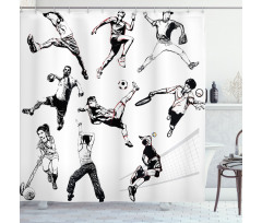 Various Sports Athletes Shower Curtain