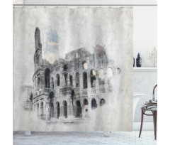 Colosseum Rome Sketch Shower Curtain
