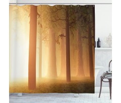 Foggy Hazy Woodland Shower Curtain