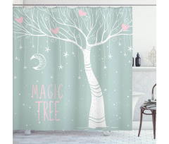 Stars Moon Pastel Colored Shower Curtain