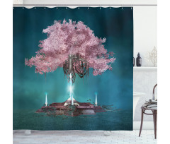 Pink Blossom Art Shower Curtain
