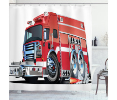 Fire Truck Rescue Team Shower Curtain