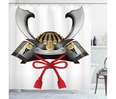 Samurai Kabuto Mask Shower Curtain