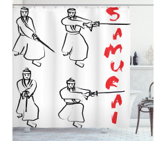 Samurai Katana Asian Shower Curtain