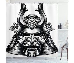 Samurai Mask Martial Shower Curtain