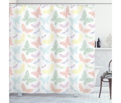 Butterfly Dragonfly Shower Curtain