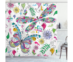 Paisley Dragonfly Shower Curtain