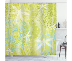 Dragonfly over Mandala Shower Curtain