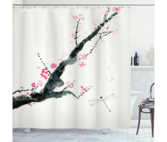 Cherry Sakura Tree Shower Curtain