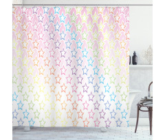 Stars in Rainbow Colors Shower Curtain