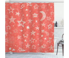 Moon and Stars Space Kid Shower Curtain