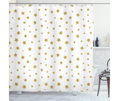 Yellow Stars Pattern Shower Curtain