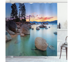 Romantic Lake Sunset Shower Curtain