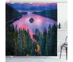 Forest and Lake View Shower Curtain