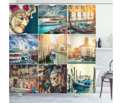 Venice Masks Canals Shower Curtain