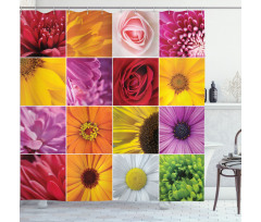 Colorful Flowers Rose Shower Curtain