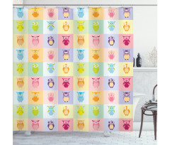 Colorful Owl Kids Shower Curtain