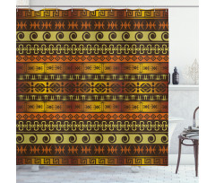 Geometric Indigenous Art Shower Curtain