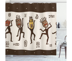 Cartoon Primitive Native Shower Curtain