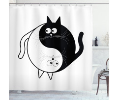 Ying Yang Black White Art Shower Curtain