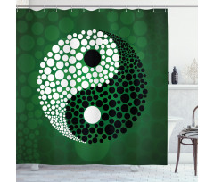 Ying Yang Green Harmony Shower Curtain