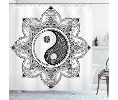 Mehndi Mandala Floral Art Shower Curtain