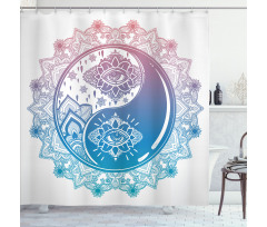 Ying Yang Mandala Asian Shower Curtain