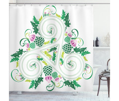 Celtic Curved Lines Art Shower Curtain