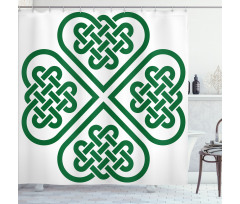 Monochrome Clover Art Shower Curtain