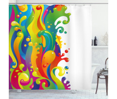 Rainbow Splash Shower Curtain