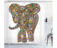 Boho Elephant Art Shower Curtain