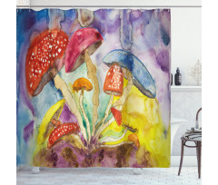 Watercolor Forest Shower Curtain