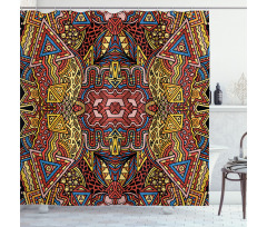 Retro Funky Doodle Shower Curtain
