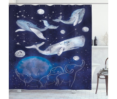 Space Universe Planet Shower Curtain