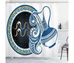 Aquarius Sign Shower Curtain