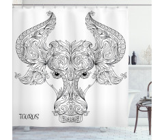 Astrology Taurus Sign Shower Curtain