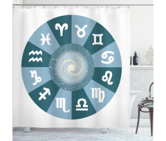 Zodiac Universe Signs Shower Curtain