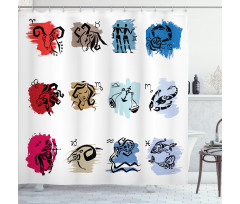 Zodiac Signs Artwork Shower Curtain