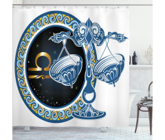 Libra Sign Astrological Shower Curtain