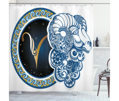 Astrology Aries Sign Shower Curtain