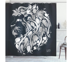 Leo Astrology Zodiac Shower Curtain