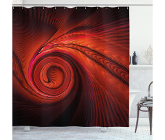 Surreal Waves Spiral Art Shower Curtain