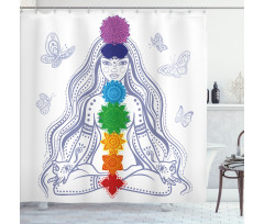 Yoga Meditation Lotus Pose Shower Curtain