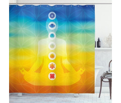 Body Silhouette in Lotus Shower Curtain