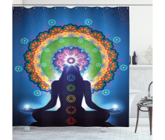 Mandala Chakra Yoga Shower Curtain